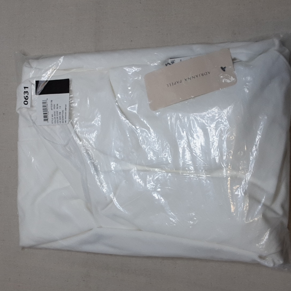 Adrianna Papell Flutter One Shoulder Jumpsuit in Ivory Sz 12 NWT - Picture 7 of 8
